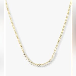 Elegant Gold Necklace with Diamondettes